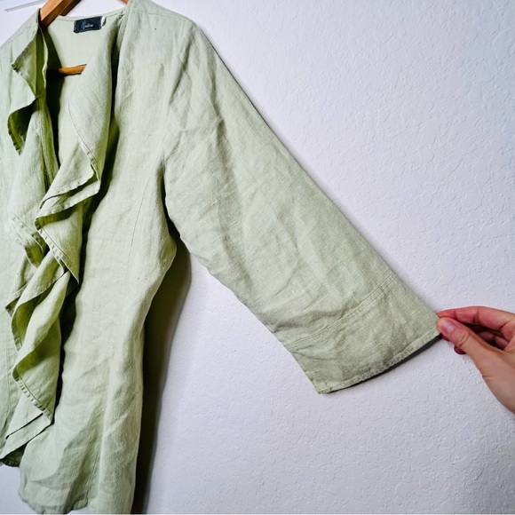 Willow Linen Pistachio Green Top Size Large - Picture 7 of 13